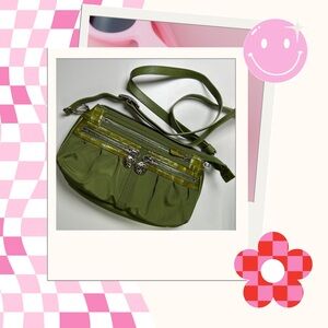 Brighton twister go go pouch crossbody purse -green Y2K